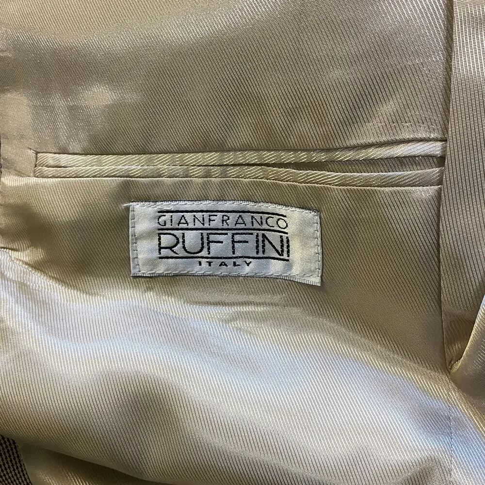 Gianfranco Ruffini Blazer Mens 40S Silk Super 100s Wool Tan Sport Coat